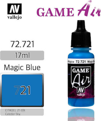 Acrylicos Vallejo Game Air Model Making Paint Magic Blue 17ml