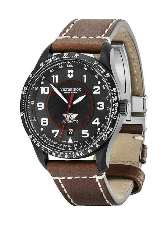 Victorinox Airboss Watch Automatic with Brown Leather Strap