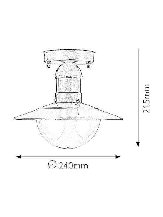 Rabalux Oslo Outdoor Hanging Ceiling Light in Silver Color 8763