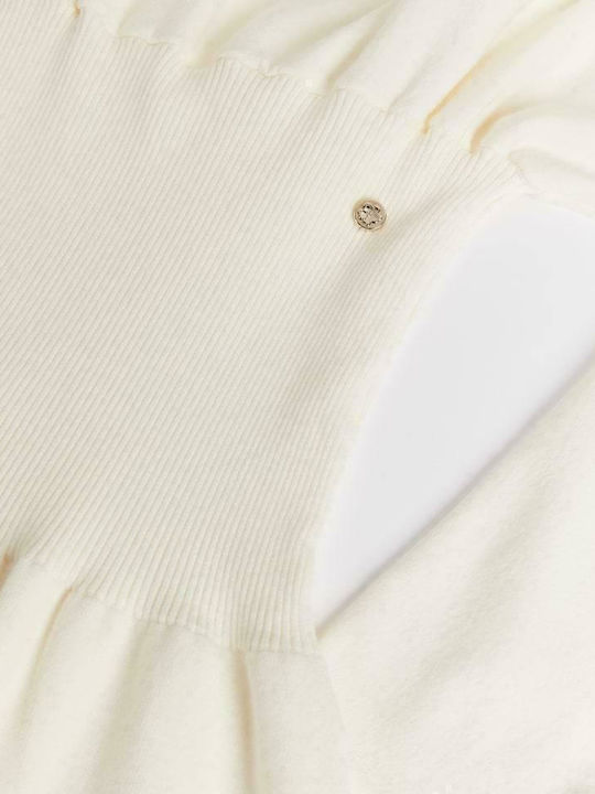 Midi Dress Turtleneck White