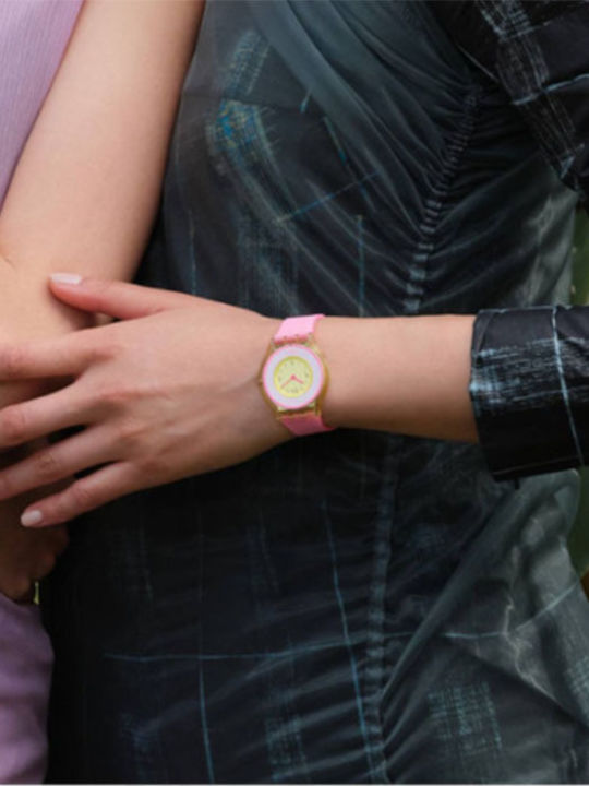 Swatch India Rose Дамски Часовник 34мм Кварцов С Розова Каучукова Каишка