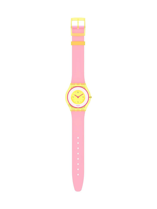 Swatch India Rose Дамски Часовник 34мм Кварцов С Розова Каучукова Каишка