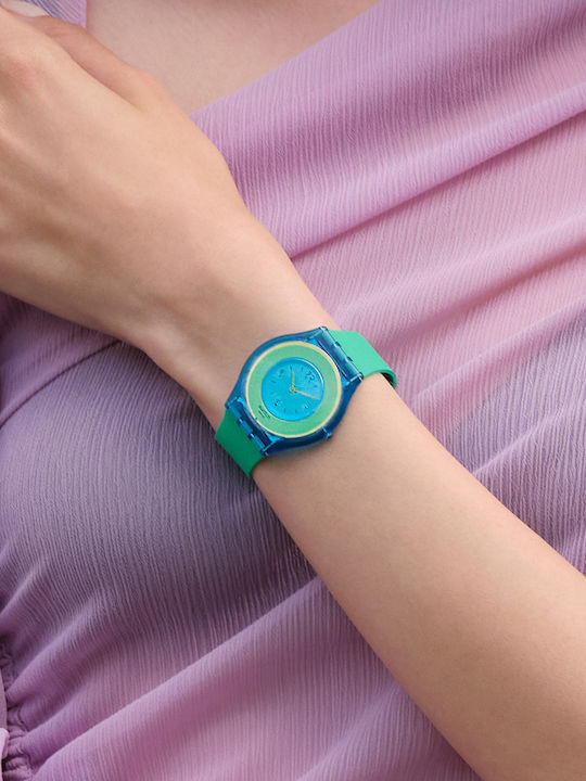 Swatch Hara Green Uhr mit Batteriewerk