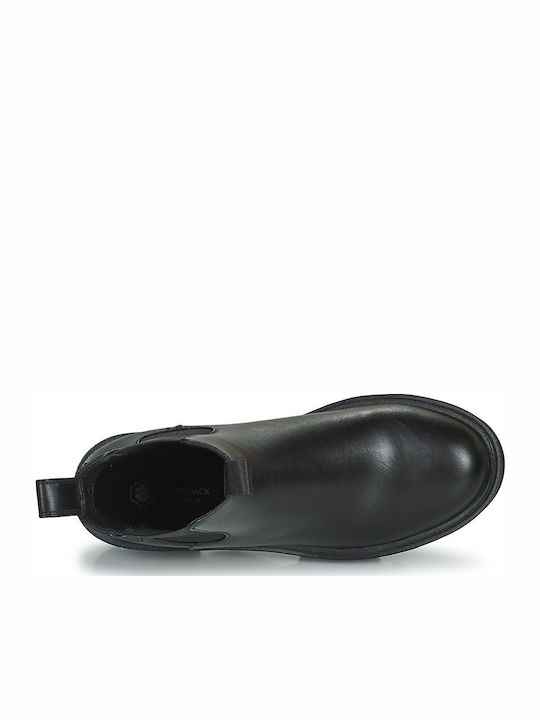Ramone Beatles Leather Women's Chelsea Boots with Medium Heel Black