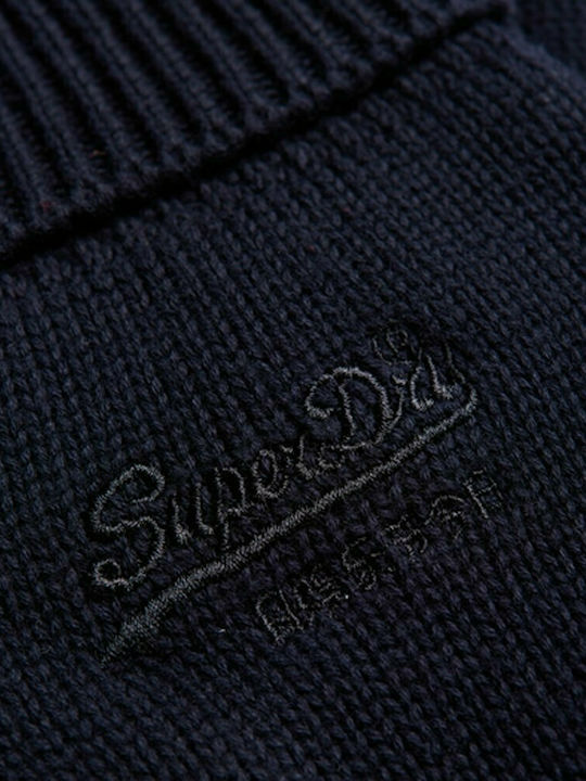Superdry Vintage Logo Classic Navy Μπλε Πλεκτά Γάντια