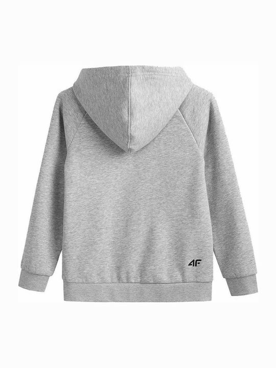 4F Kids Sweatshirt with Hood and Pocket Gray