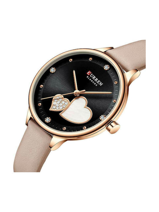 Curren Women's Watch with Beige Leather Strap