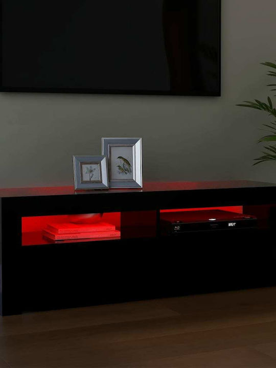 TV-Ständer mit LED-Beleuchtung Schwarz M120xT35xH40cm