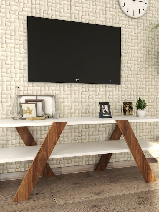 Stand TV KAYSON Cireș / Alb L120xA33,1xÎ45cm