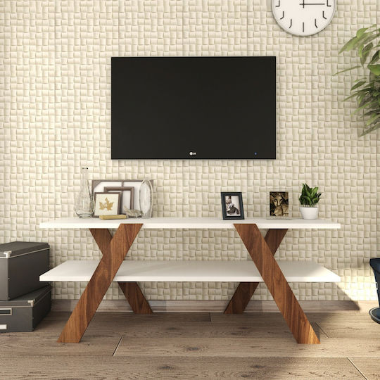 KAYSON Stand De Podea Culoare Nuc / Alb 120x33.1x45 cm KAYSON Stand De Podea Culoare Nuc / Alb 120x33.1x45 cm