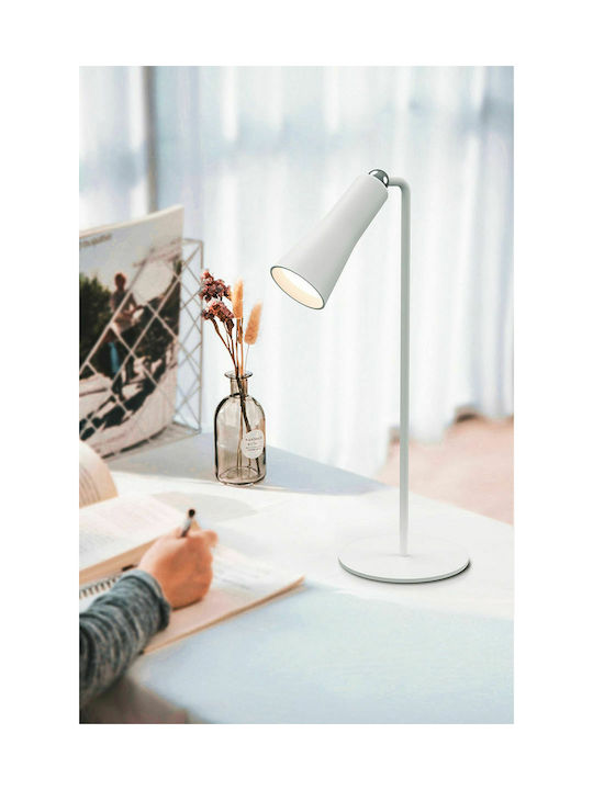 Evivak Rechargeable LED Office Lamp and Clip in White Color