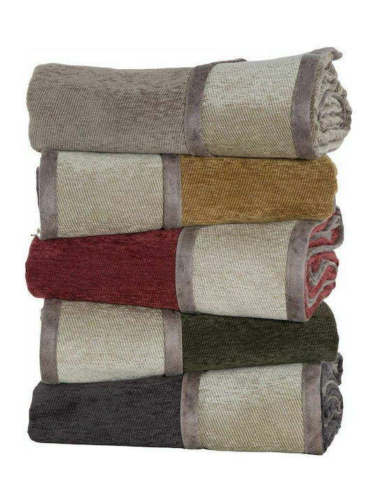 Nef-Nef Homeware New Tanger Sofa Throw 2 Sides Jacquard 180x250cm Anthracite / Beige
