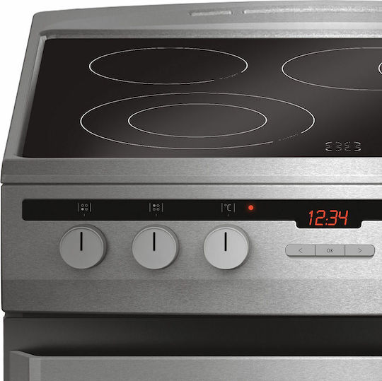 Amica 618CE3.434HTaKDQ(Xx) Κουζίνα 65lt με Κεραμικές Εστίες Π60εκ. Inox