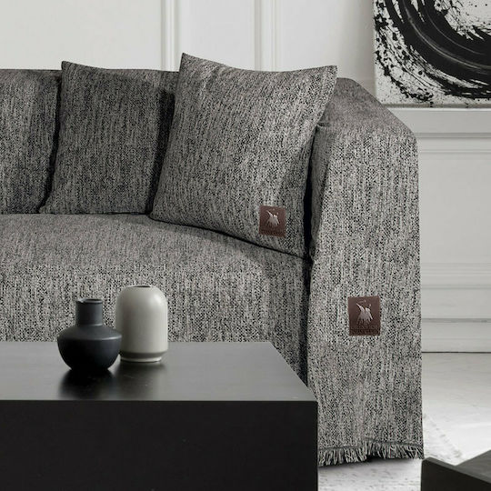 Greenwich Polo Club Greenwich Polo Club Throw Pillow Sofa Cushion Gray and Black 42x42cm