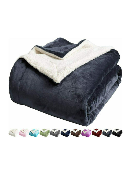 Ehome Sherpa Decke Übergröße 220x240cm Dunkelgrau PROV-Grau Dunkel