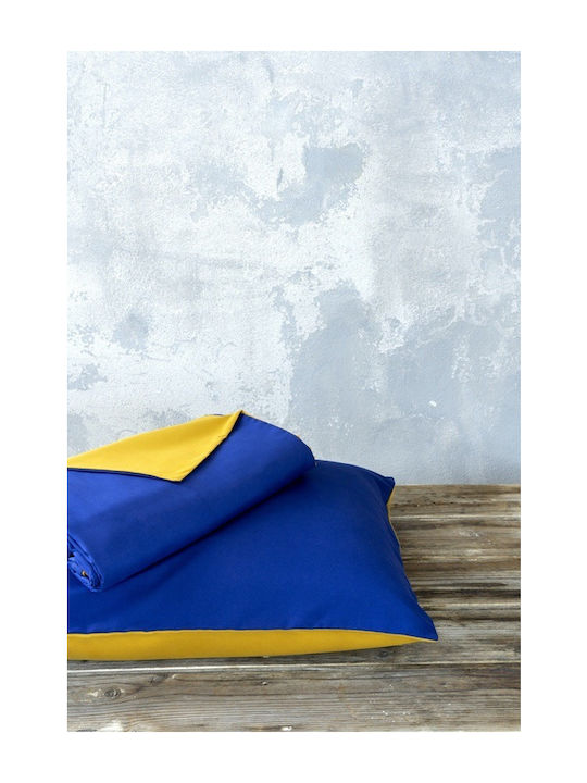 Nima Duvet Cover Set Queen with 2 Pillowcases 220x240 Abalone Blue / Mustard Beige