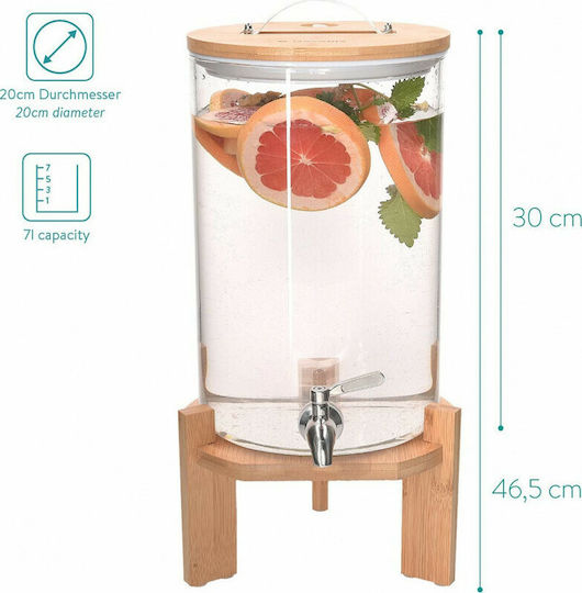 Navaris Distribuitor de băuturi De sticlă cu robinet 7lt Clear