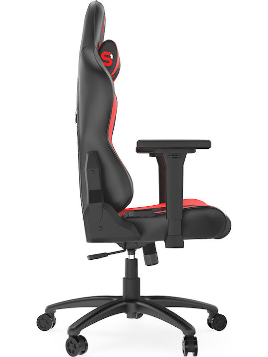 SPC Gear SR400 Gaming Stuhl aus Künstlichem Leder mit Verstellbaren Armlehnen Schwarz/Rot