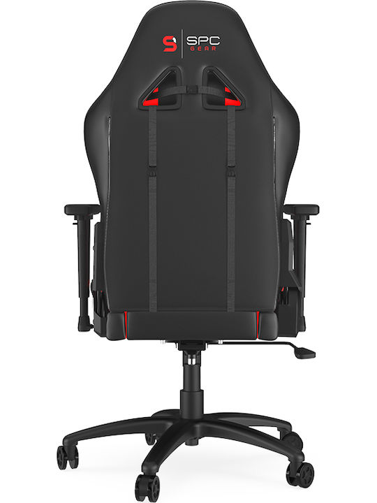SPC Gear SR400 Gaming Stuhl aus Künstlichem Leder mit Verstellbaren Armlehnen Schwarz/Rot