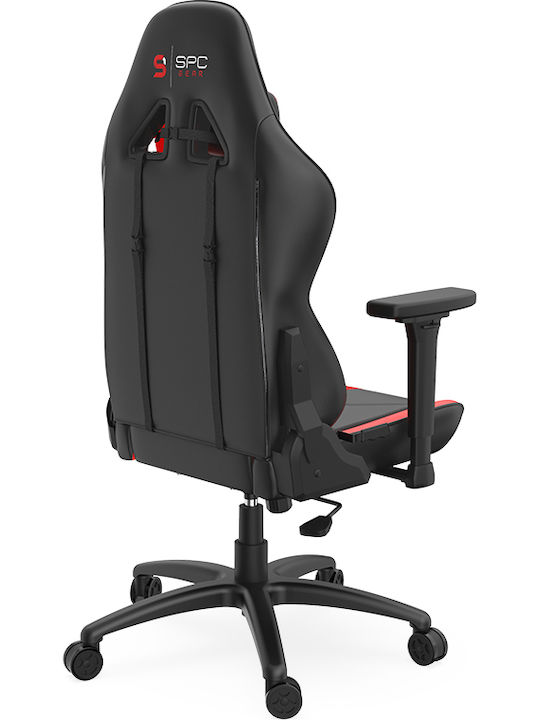SPC Gear SR400 Gaming Stuhl aus Künstlichem Leder mit Verstellbaren Armlehnen Schwarz/Rot