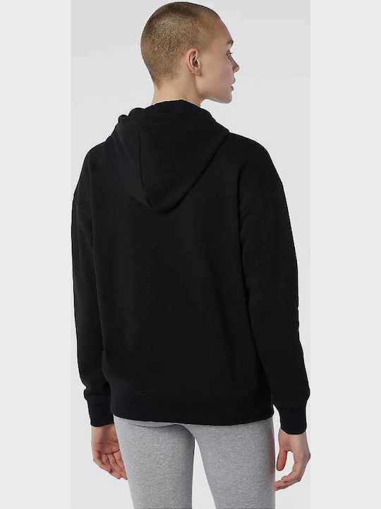 New Balance Essentials Φούτερ Μαύρο με Κουκούλα