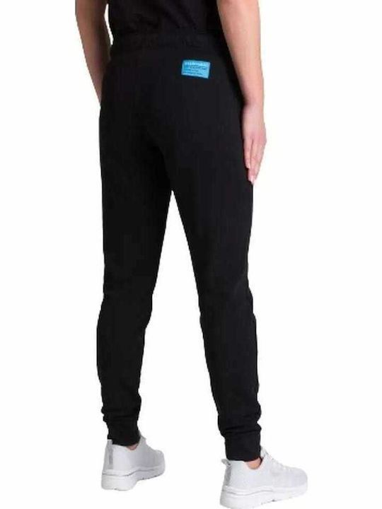 Arena Hohe Taille Damen-Sweatpants Jogger Schwarz Vlies