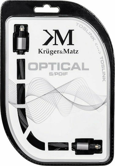 Kruger & Matz Optical Audio Cable TOS male - TOS male Μαύρο 1.5m (KM0320)