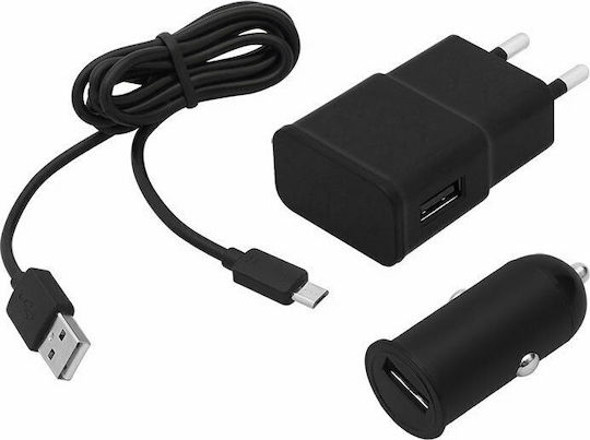 Blow Зарядно за кола 2Спецификация с един Порт: 1xUSB заедно с Кабел Micro-USB Черен Цвят