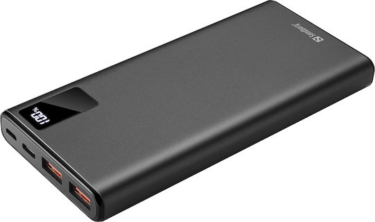 Sandberg 420-58 Power Bank 10000mAh 20W με 2 Θύρες USB-A και Θύρα USB-C Power Delivery / Quick Charge 3.0 Μαύρο