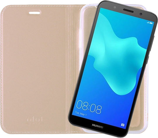 Idol 1991 Prime Magnet Book Δερματίνης Χρυσό (Huawei Y5 2018 / Honor 7S)