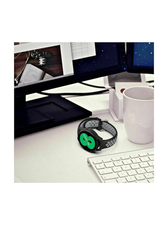 Tech-Protect Λουράκι Σιλικόνης Black / Grey (Galaxy Watch4/5/6/7/FE/4 Classic/6 Classic/5 Pro)