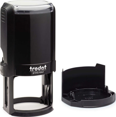 Trodat Printy 4642 Round Self-Inking Text Stamp with Black Ink