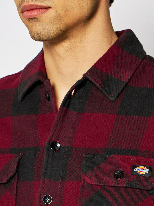 New Sacramento Long-sleeved Flannel Shirt Checked Maroon