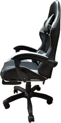 Gaming Relax Artificial Leather Gaming Chair with Footrest Gray