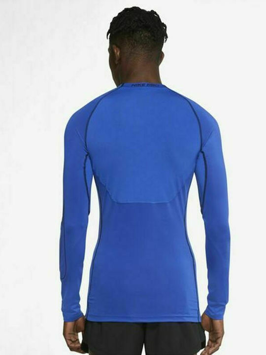 Nike Pro Men's Athletic Long Sleeve Blouse Dri-Fit Blue