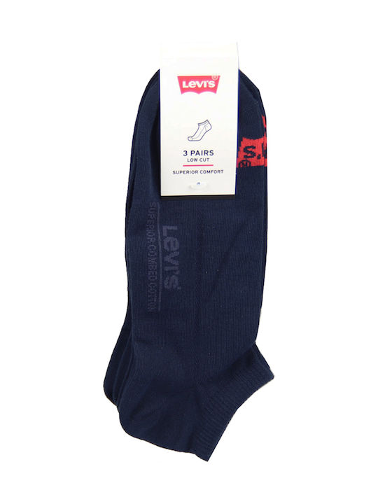 Levi's Ανδρικές Μονόχρωμες Κάλτσες Μπλε 3Pack