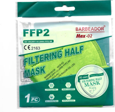 Max Barbeador Max-02 Filtering Half Mask FFP2 Kids Schutzmaske FFP2 Grün 1Stück