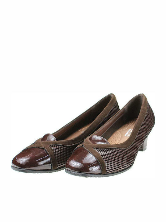 B-Soft Leather Pointed Toe Brown Medium Heels