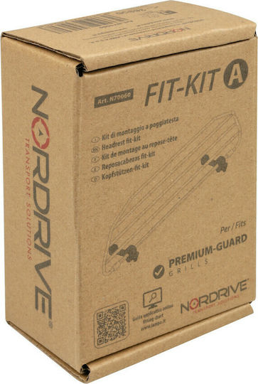 Nordrive Premium-Guard Fit-Kit Mounting Arms for Dog Car Partition Mesh 2pcs