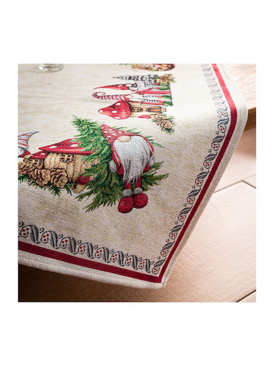 Gofis Home 984 Christmas Fabric Tablecloth Ornament L90xW90cm