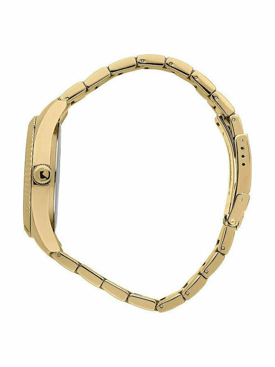 Sector Ceas Barbate 41mm Baterie cu Brățară din Metal Aurie