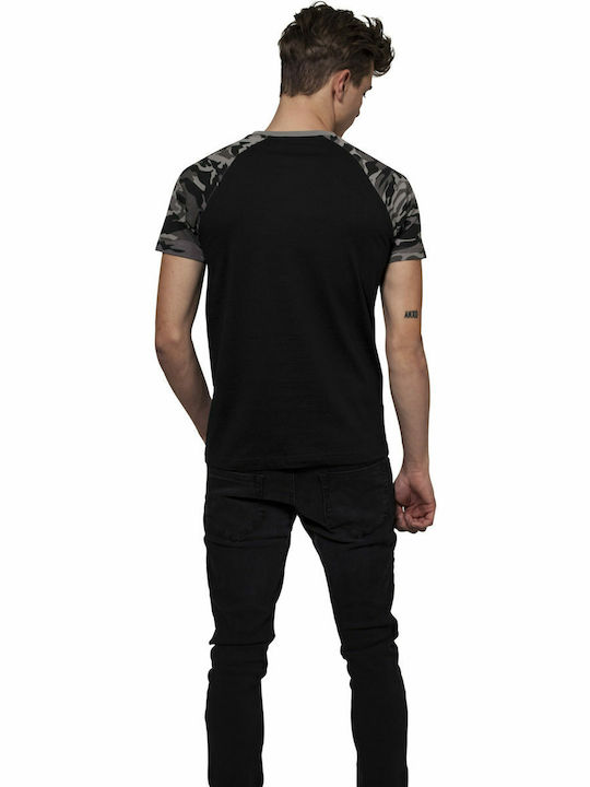Contrast T-shirt Μαύρο