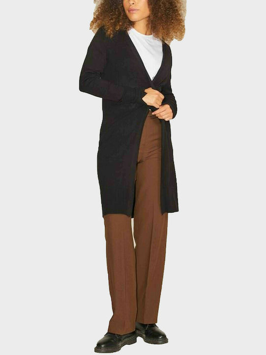 Lange Damen-Strickjacke Schwarz