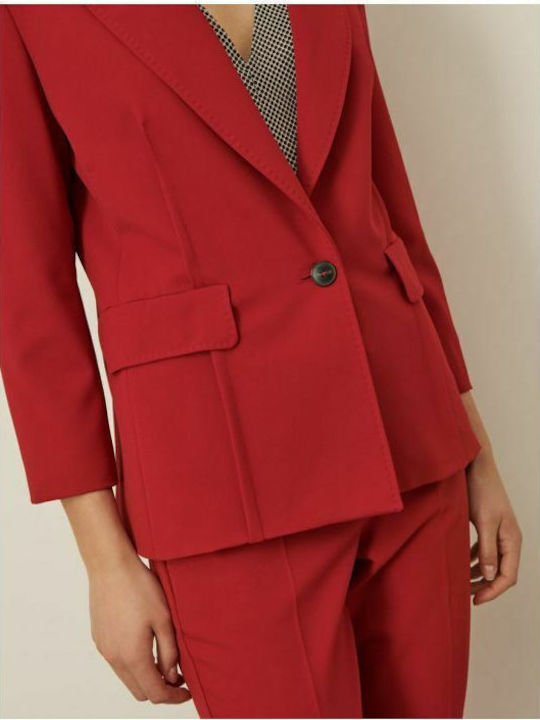 Marella Women's Waisted Blazer Red