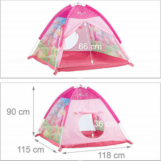 Relaxdays Kids Play Tent Fairy Castle Pink