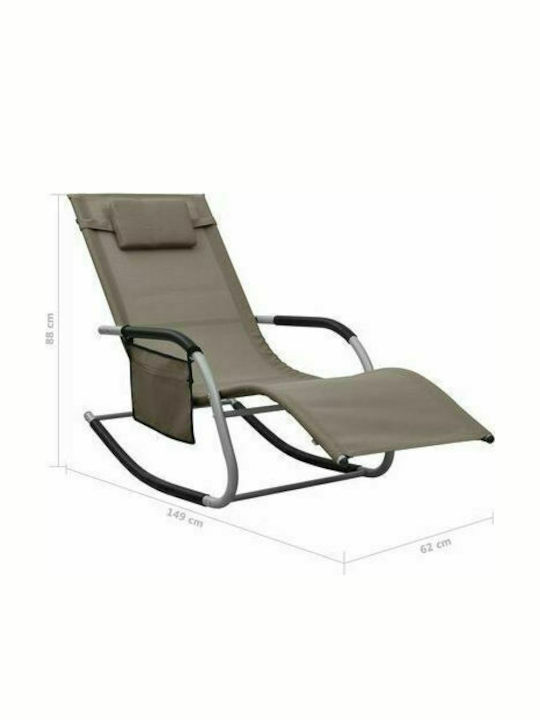 Шезлонг Металик с Плат Textilene Taupe / Grey 149x62x88см.