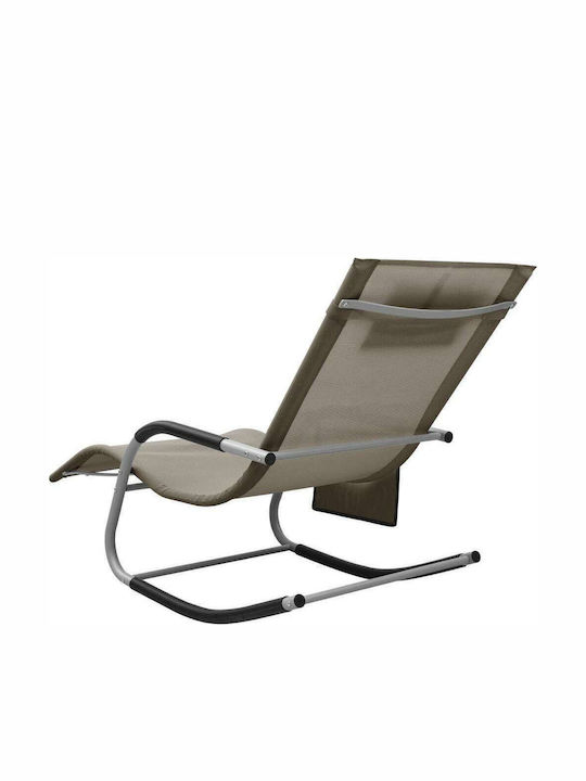 Шезлонг Металик с Плат Textilene Taupe / Grey 149x62x88см.