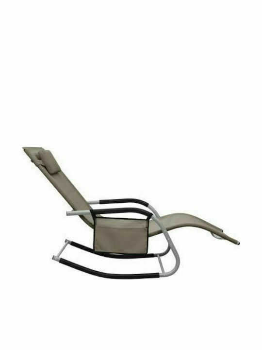 mit Textilene-Stoff Taupe / Γκρι 2Stück 149x62x88cm