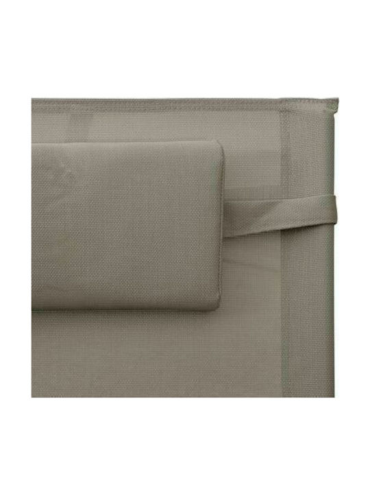 mit Textilene-Stoff Taupe / Γκρι 2Stück 149x62x88cm