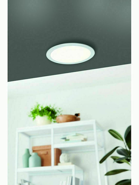 Eglo Fueva 5 Round Recessed LED Panel 16.5W with Natural White Light 21.6x21.6cm